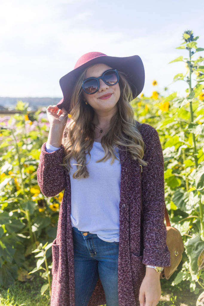 easy fall outfit - cute fall outfits - j.jill knit topper