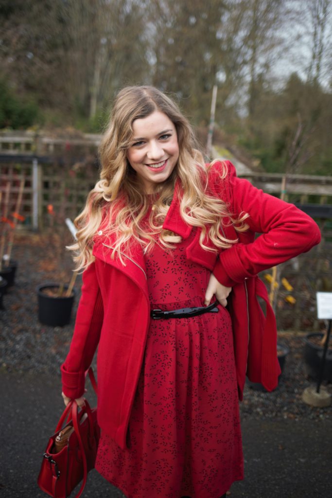 what i learned wearing red for 12 days - j.jill dress - christmas outfit idea - cute and warm winter outfit