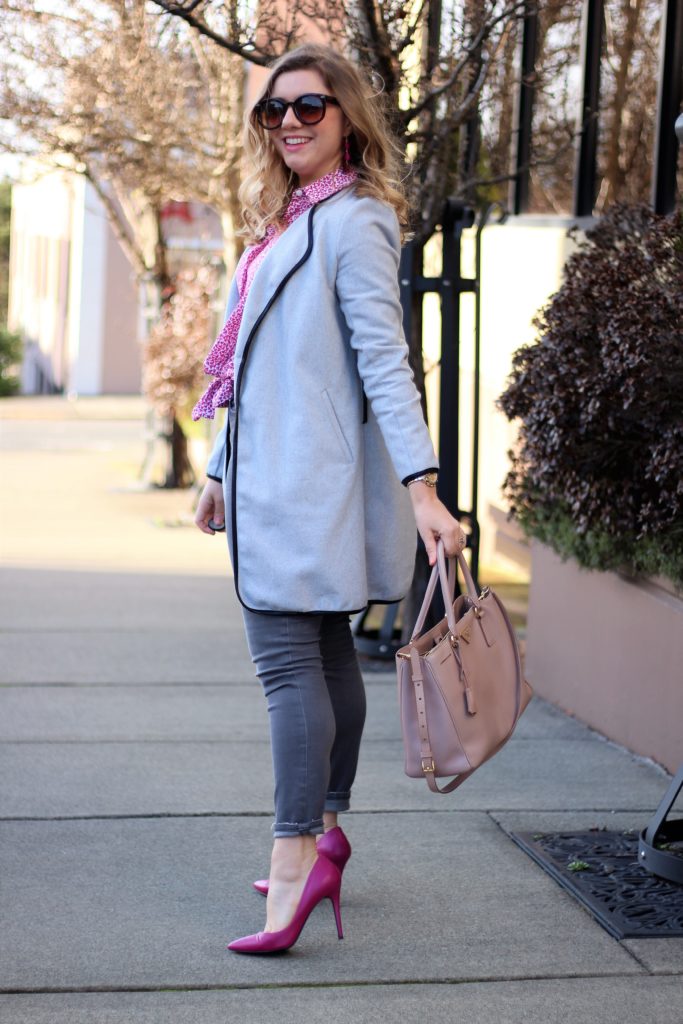 pink heels - pink prada saffriano - madewell high riser jeans - valentines day outfit ideas - casual valentines day outfit