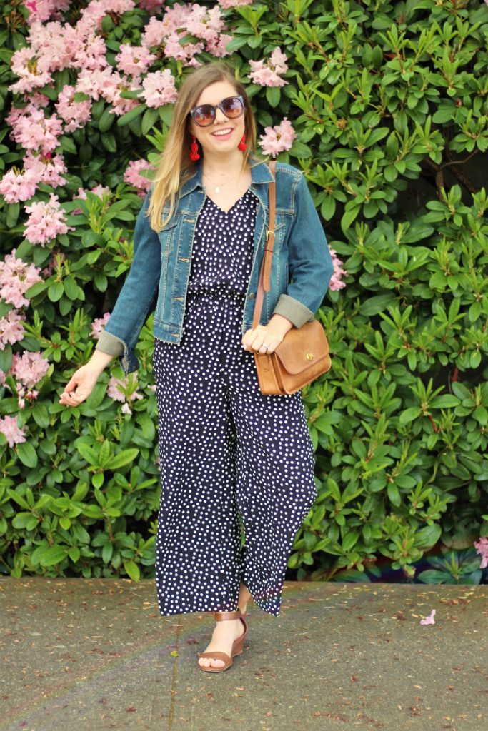 polka dot jumpsuit - easy spring style