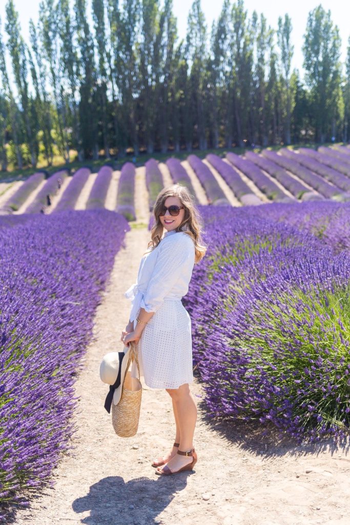 lavender festival - summer to do list - all white after Labor Day - all white summer outfit - feminine summer outfit idea - how to wear a dress as a skirt - Sequim Lavender Festival