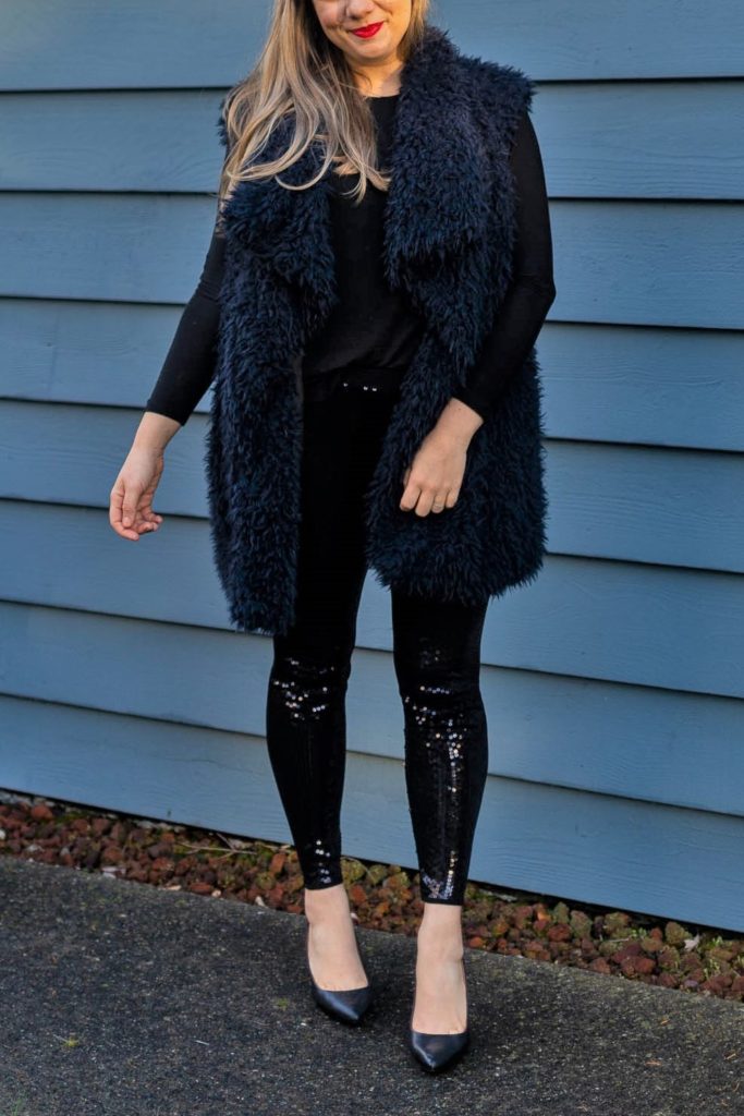 New Years outfit idea - how to wear sequined leggings - norhtwest blonde - seattle style blog